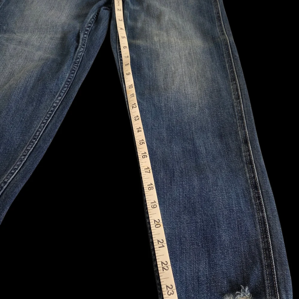 Women's GAP 1969 Blue Denim V-Neck Bib Overalls. Size 28R. Full length. - Picture 15 of 16